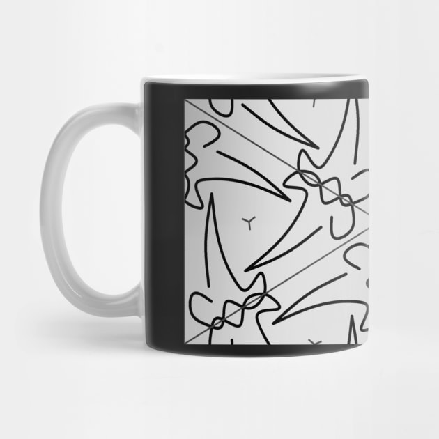 squiggle bones repeating gray and black pattern by davidscohen